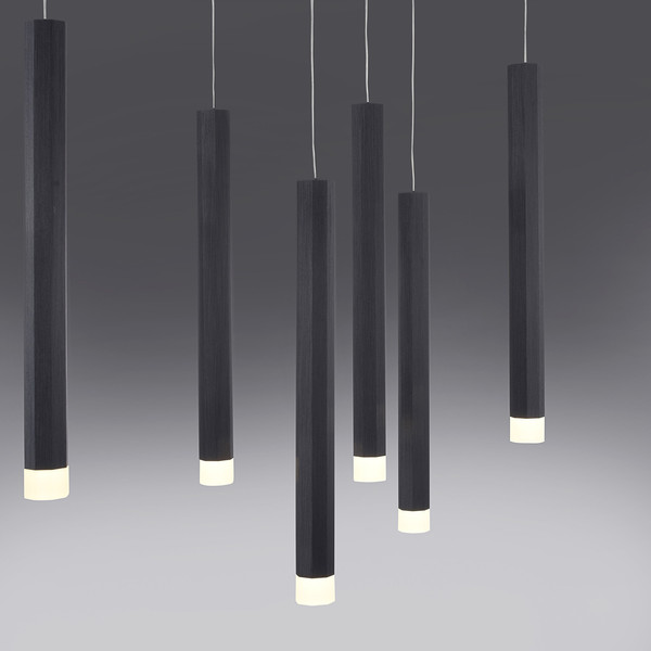 JUST LIGHT BRUNO LED Pendelleuchte Warmweiss 48W 10-fach schwarz 15206-18