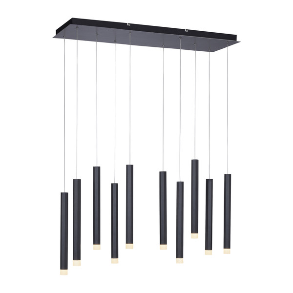 JUST LIGHT BRUNO LED Pendelleuchte Warmweiss 48W 10-fach schwarz 15206-18