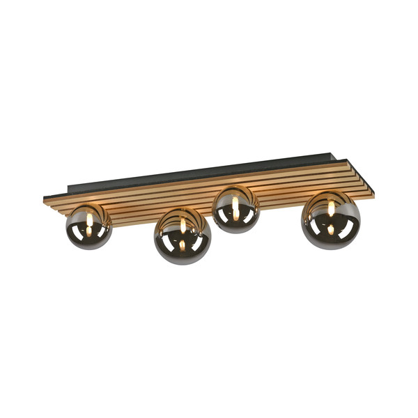 JUST LIGHT GERDA STIKA Deckenleuchte G9 max. 5W 4-fach Holz-natur 15209-79