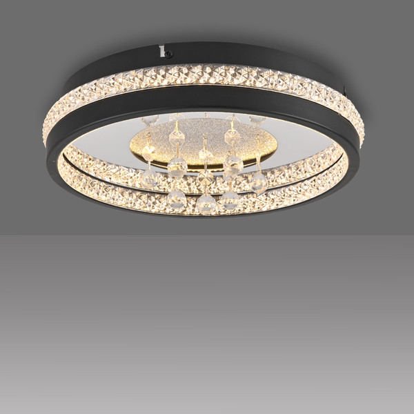 JUST LIGHT HANNI LED Deckenleuchte Warmweiss 20W schwarz 15217-18
