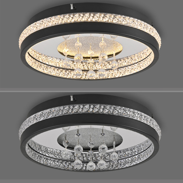 JUST LIGHT HANNI LED Deckenleuchte Warmweiss 20W schwarz 15217-18