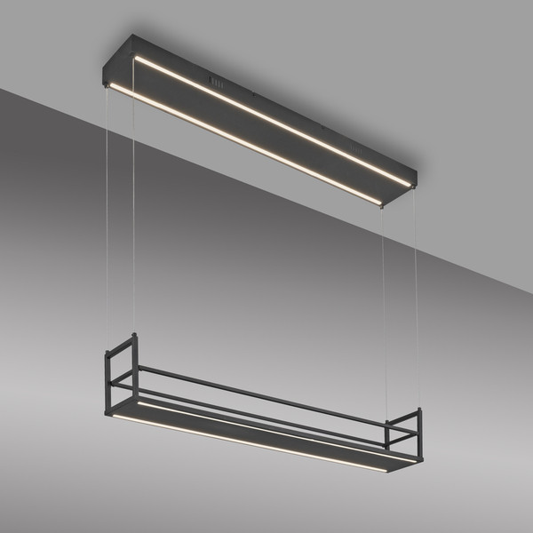 JUST LIGHT SONTURA LED Pendelleuchte Warmweiss 35W 2-fach schwarz 15248-18