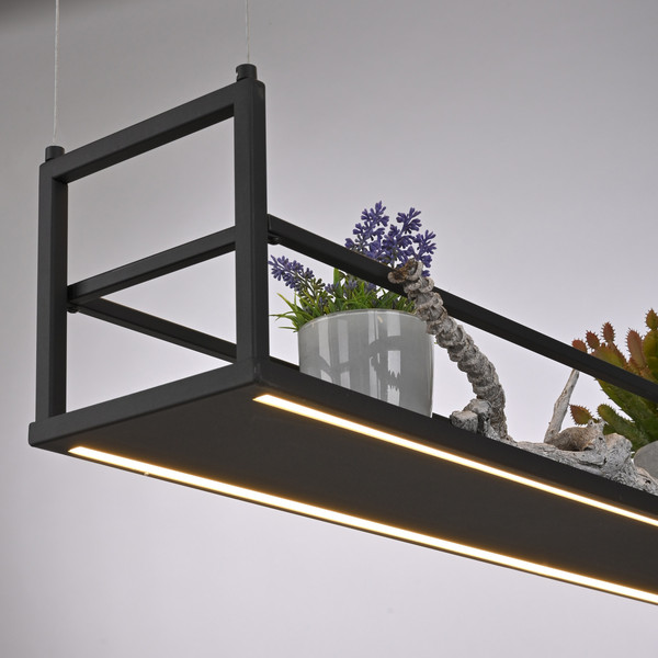 JUST LIGHT SONTURA LED Pendelleuchte Warmweiss 35W 2-fach schwarz 15248-18