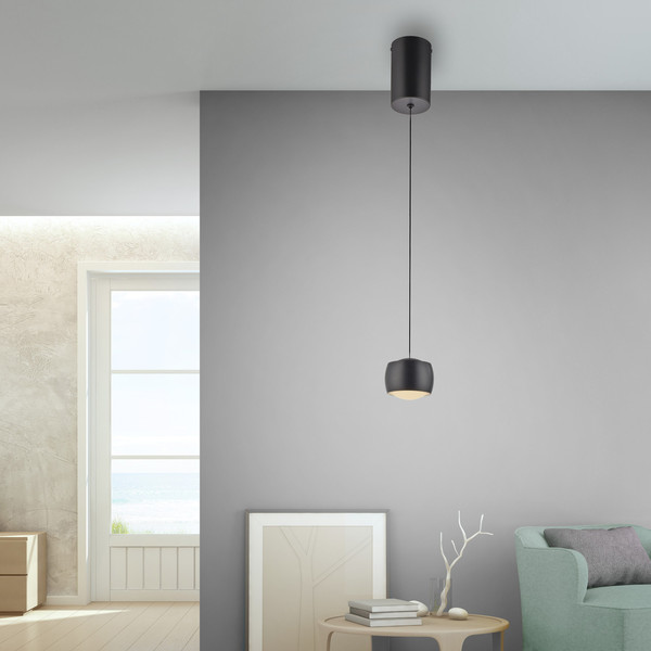 JUST LIGHT BALLINI LED Pendelleuchte Warmweiss 5,2W schwarz 15260-18