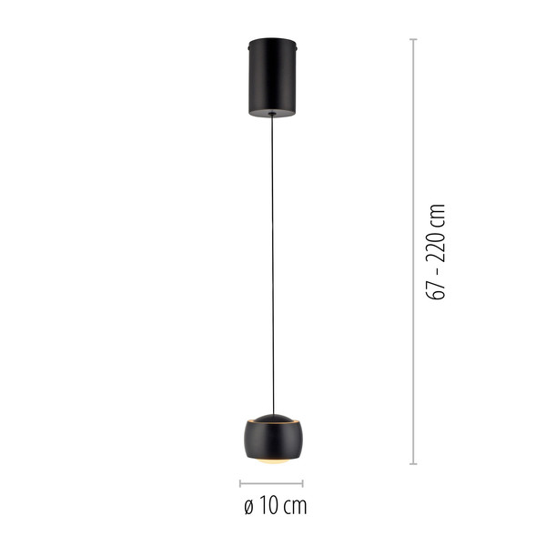 JUST LIGHT BALLINI LED Pendelleuchte Warmweiss 5,2W schwarz 15260-18