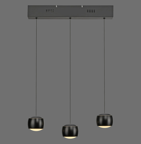 JUST LIGHT BALLINI LED Pendelleuchte Warmweiss Dimmbar 15,6W 3-fach schwarz 15261-18