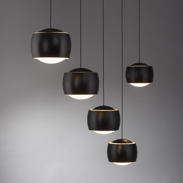 JUST LIGHT BALLINI LED Pendelleuchte Warmweiss Dimmbar 26W 5-fach schwarz 15262-18