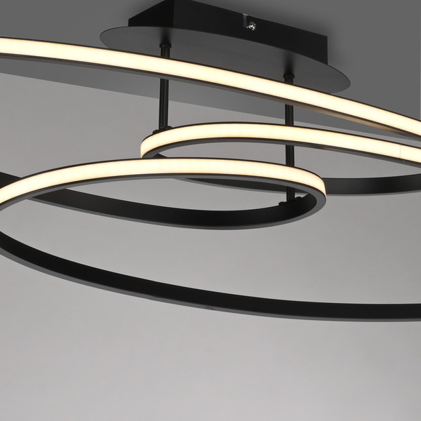 JUST LIGHT LUMACA LED Deckenleuchte Warmweiss 33W schwarz 15321-18