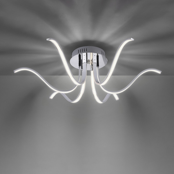 JUST LIGHT VALERIE LED Deckenleuchte Warmweiss 27W 6-fach chrom 15342-17
