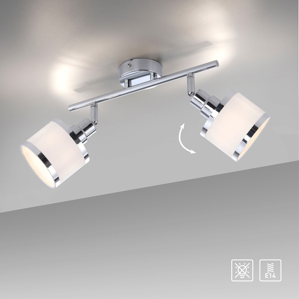 JUST LIGHT ACCOR Deckenleuchte E14 max. 25W 2-fach chrom 15372-17