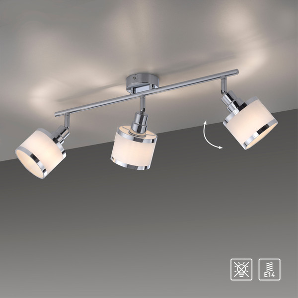 JUST LIGHT ACCOR Deckenleuchte E14 max. 25W 3-fach chrom 15373-17