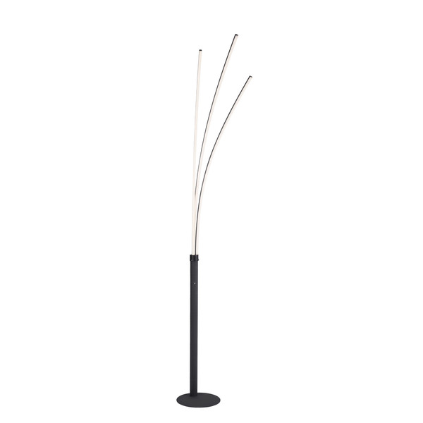 JUST LIGHT MAJA LED Stehleuchte Warmweiss 18,6W 3-fach schwarz 15383-18