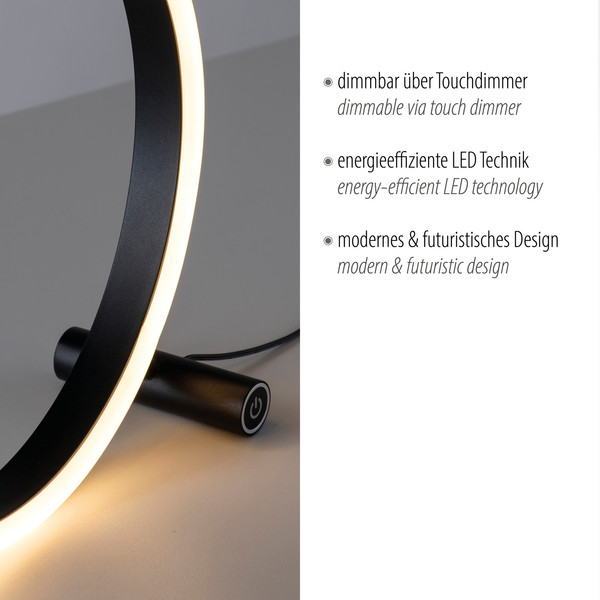 JUST LIGHT RITUS LED Tischleuchte Warmweiss Dimmbar 11,5W anthrazit 15390-13