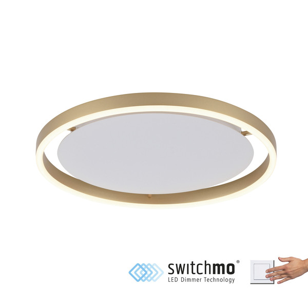 JUST LIGHT RITUS LED Deckenleuchte Warmweiss Dimmbar 20W messingmatt 15391-60