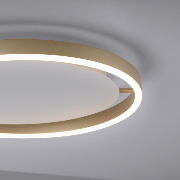 JUST LIGHT RITUS LED Deckenleuchte Warmweiss Dimmbar 20W messingmatt 15391-60