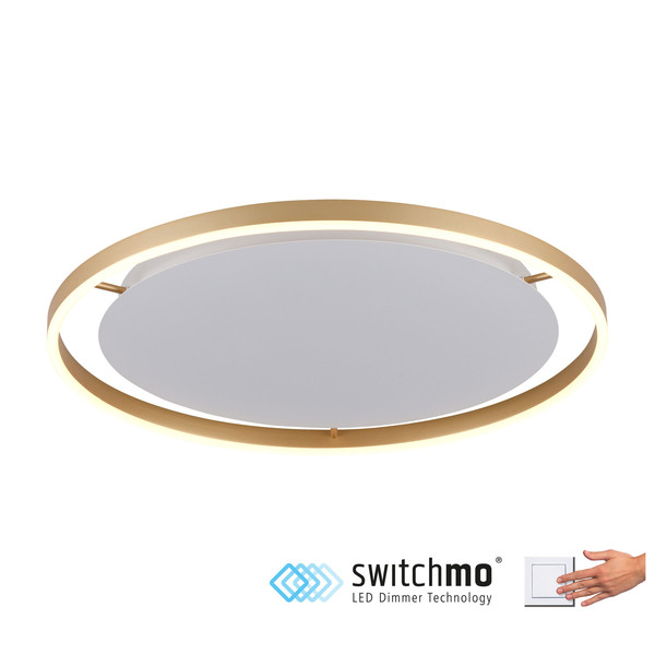 JUST LIGHT RITUS LED Deckenleuchte Warmweiss Dimmbar 28W messingmatt 15392-60