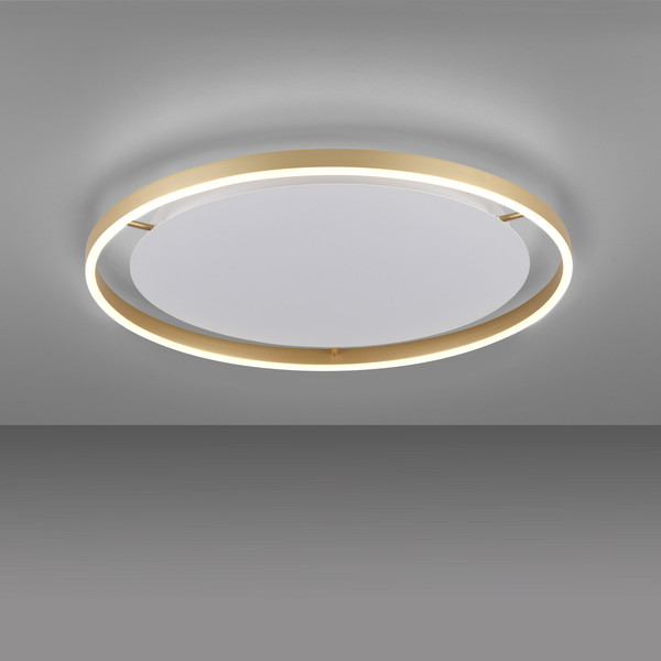 JUST LIGHT RITUS LED Deckenleuchte Warmweiss Dimmbar 28W messingmatt 15392-60