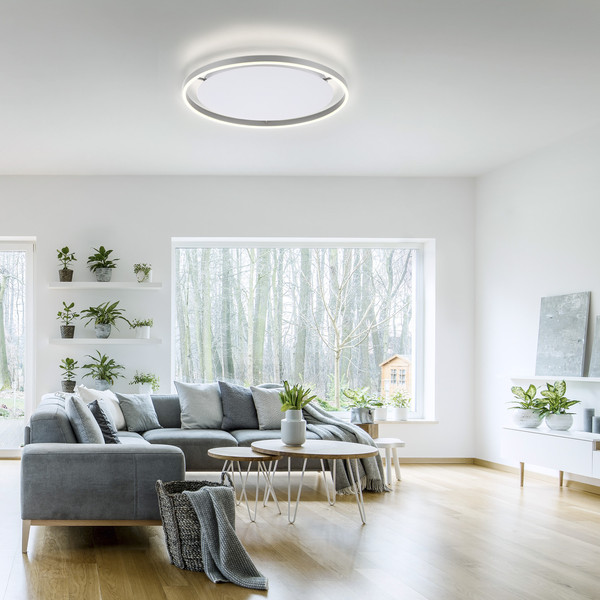 JUST LIGHT RITUS LED Deckenleuchte Warmweiss Dimmbar 28W aluminium 15392-95