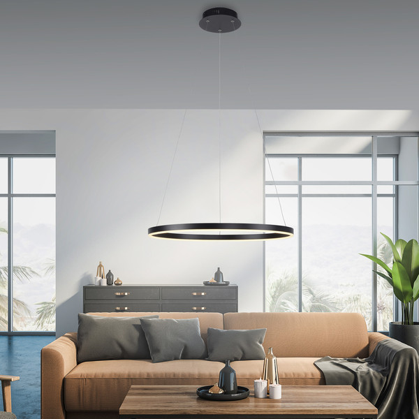 JUST LIGHT RITUS LED Pendelleuchte Warmweiss Dimmbar 28W anthrazit 15394-13