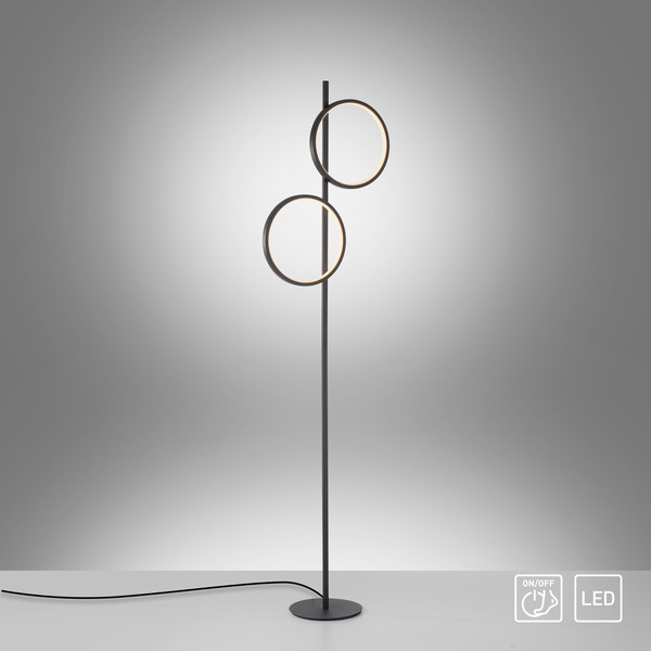 JUST LIGHT MINI RITUS LED Stehleuchte Warmweiss 21W 2-fach schwarz 15396-18