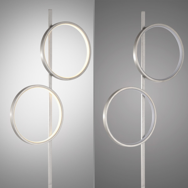 JUST LIGHT MINI RITUS LED Stehleuchte Warmweiss 21W 2-fach silber 15396-21