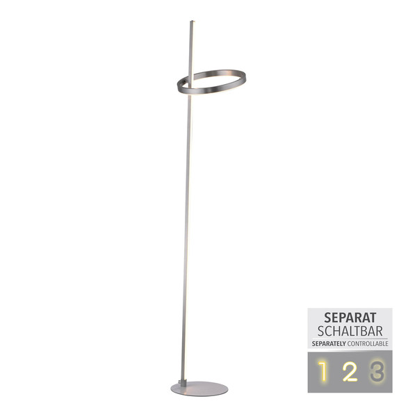 JUST LIGHT RITUS LED Stehleuchte Warmweiss Dimmbar 19,5W 2-fach stahl 15397-55