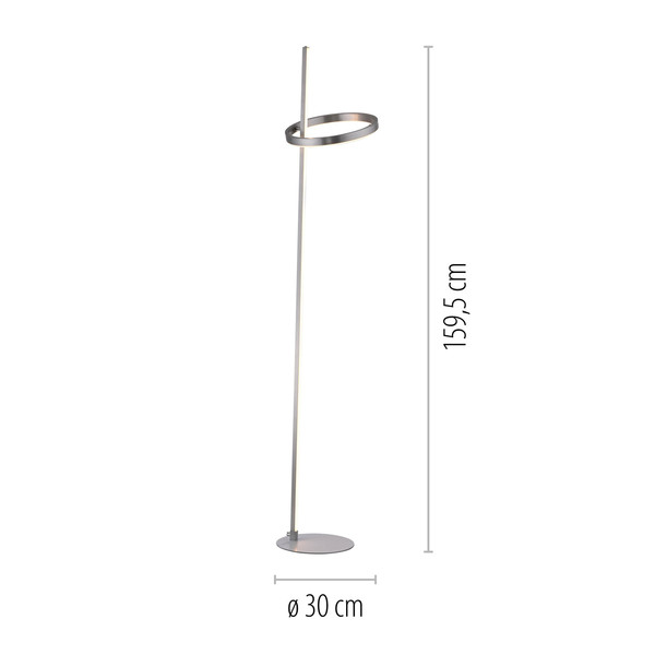 JUST LIGHT RITUS LED Stehleuchte Warmweiss Dimmbar 19,5W 2-fach stahl 15397-55
