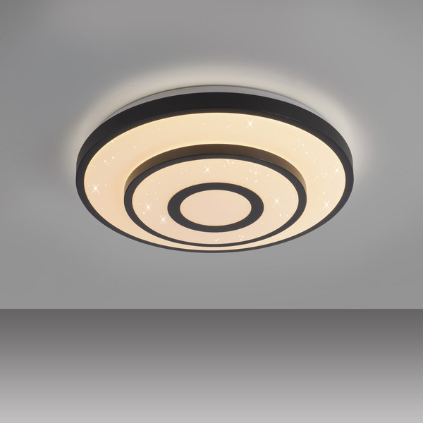 JUST LIGHT TURANUS LED Deckenleuchte Warmweiss 17W schwarz 15454-18