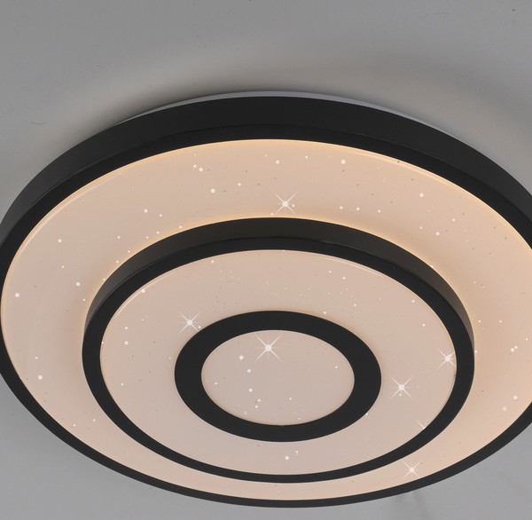 JUST LIGHT TURANUS LED Deckenleuchte Warmweiss 17W schwarz 15454-18