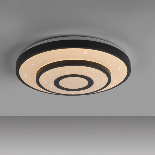 JUST LIGHT TURANUS LED Deckenleuchte Warmweiss 17W schwarz 15454-18