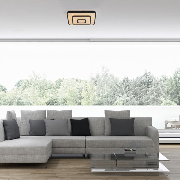 JUST LIGHT TURANUS LED Deckenleuchte Warmweiss 17W schwarz 15455-18