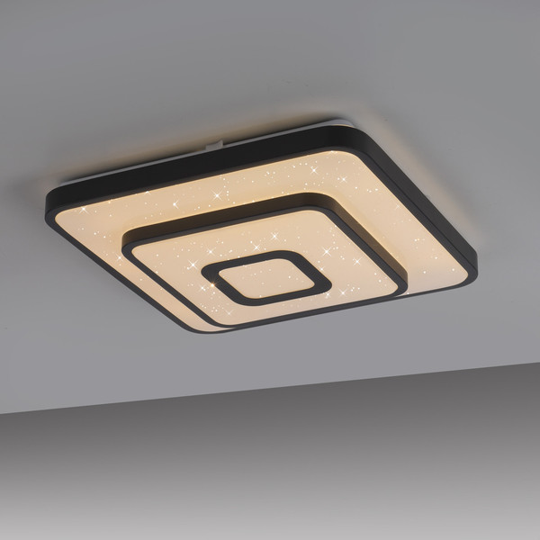 JUST LIGHT TURANUS LED Deckenleuchte Warmweiss 17W schwarz 15455-18
