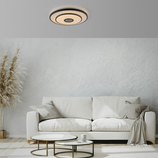 JUST LIGHT TURANUS LED Deckenleuchte Warmweiss 23W schwarz 15456-18