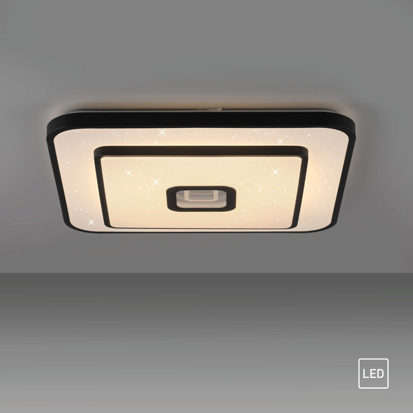 JUST LIGHT TURANUS LED Deckenleuchte Warmweiss 23W schwarz 15457-18