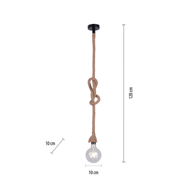 JUST LIGHT ROPE Pendelleuchte E27 max. 15W schwarz 15481-18