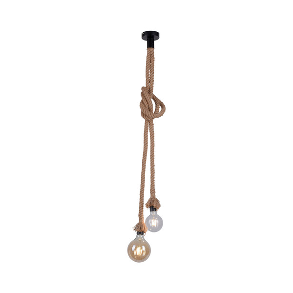 JUST LIGHT ROPE Pendelleuchte E27 max. 15W 2-fach schwarz 15482-18