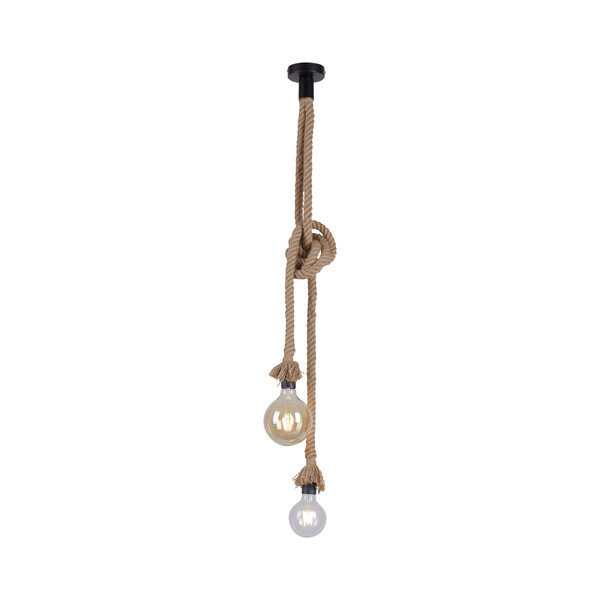JUST LIGHT ROPE Pendelleuchte E27 max. 15W 2-fach schwarz 15482-18