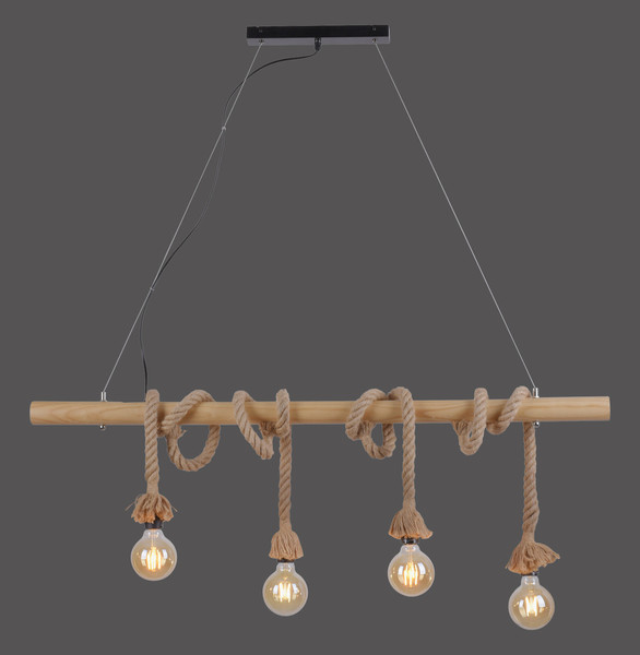 JUST LIGHT ROPE Pendelleuchte E27 max. 15W 4-fach schwarz 15483-18