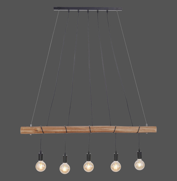 JUST LIGHT DAMIAN Pendelleuchte E27 max. 60W 5-fach schwarz 15515-18