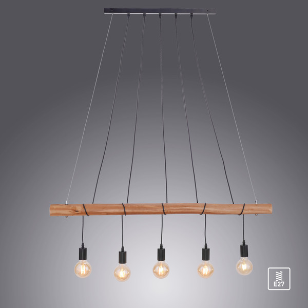 JUST LIGHT DAMIAN Pendelleuchte E27 max. 60W 5-fach schwarz 15515-18