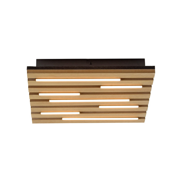 JUST LIGHT AKUSTIK LED Deckenleuchte Warmweiss 10W Holz-natur 15590-79