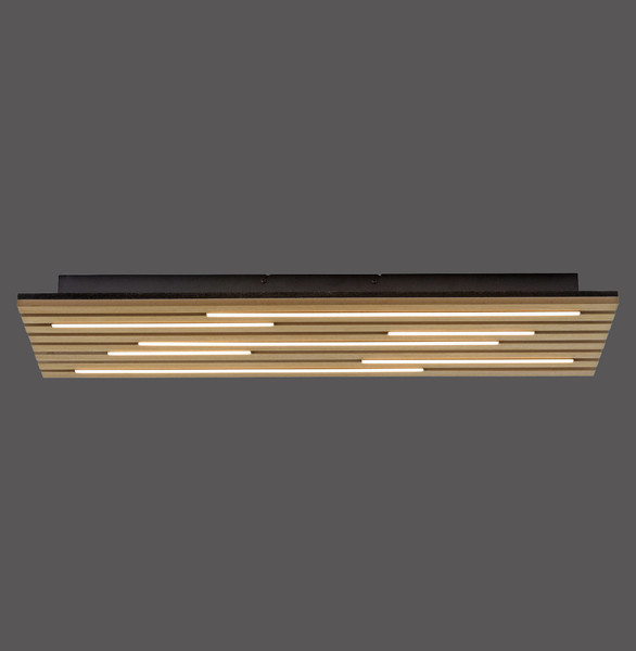 JUST LIGHT AKUSTIK LED Deckenleuchte Warmweiss 25W Holz-natur 15591-79