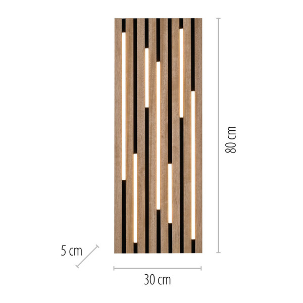 JUST LIGHT AKUSTIK LED Deckenleuchte Warmweiss 25W Holz-natur 15591-79