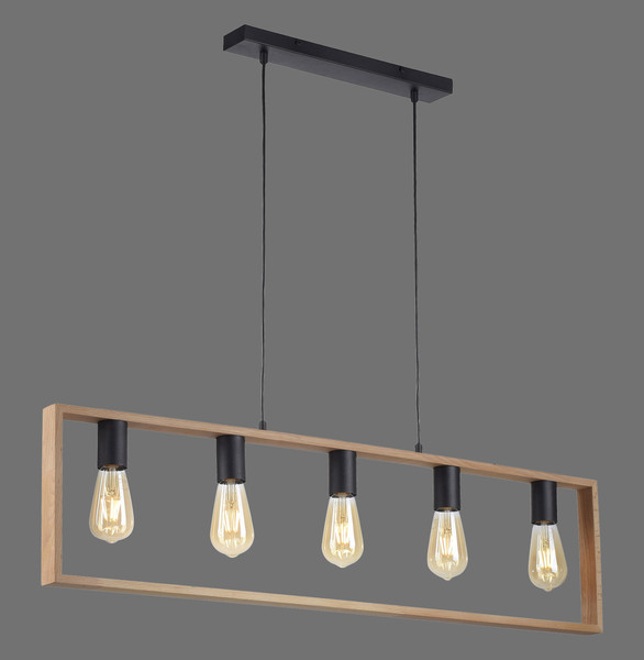 JUST LIGHT FRANKY Pendelleuchte E27 max. 60W 5-fach schwarz 15653-18