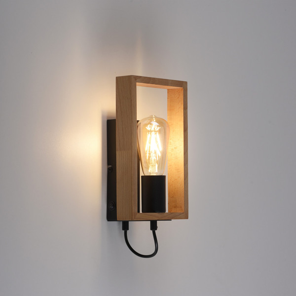 JUST LIGHT FRANKY Wandleuchte E27 max. 60W schwarz 15654-18