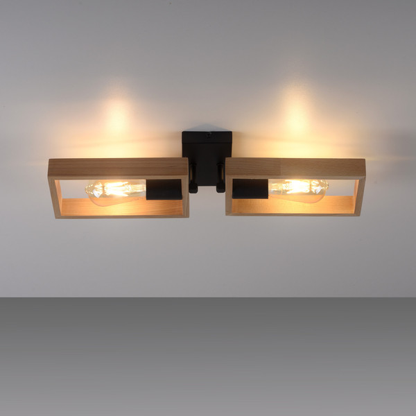 JUST LIGHT FRANKY Wand- und Deckenleuchte E27 max. 60W 2-fach schwarz 15657-18