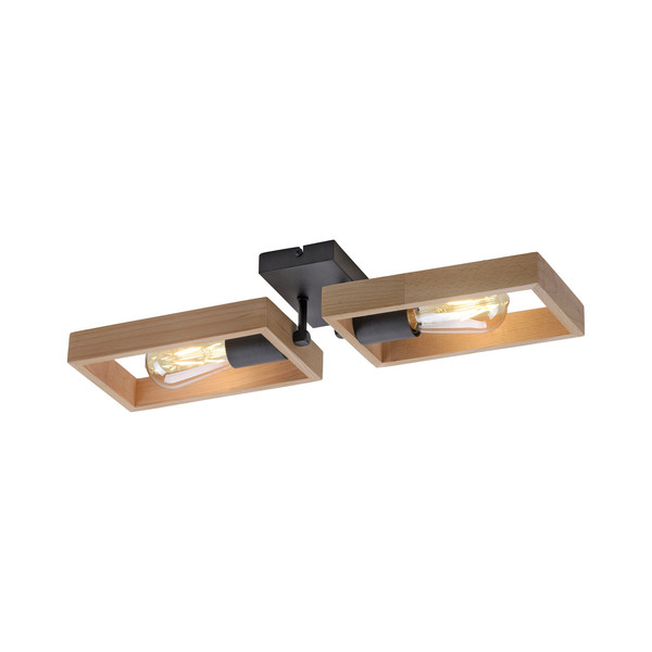 JUST LIGHT FRANKY Wand- und Deckenleuchte E27 max. 60W 2-fach schwarz 15657-18