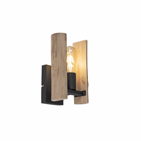 JUST LIGHT LOG Wandleuchte E27 max. 10W Holz-natur 15701-79