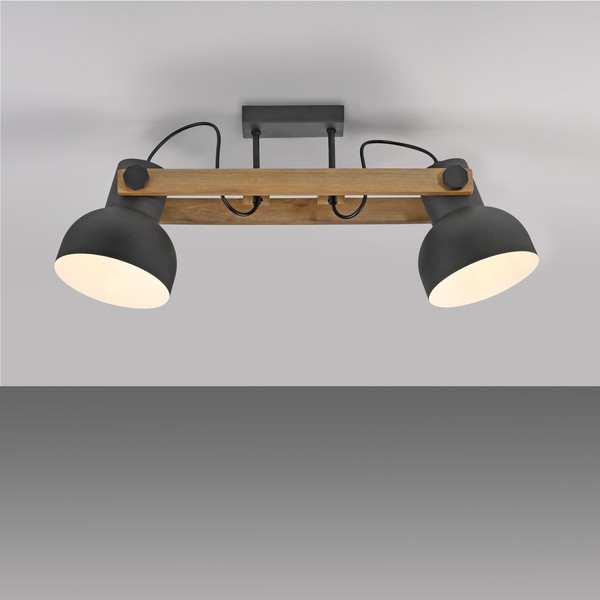 JUST LIGHT CUP 2.0 Deckenleuchte E27 max. 60W 2-fach schwarz 15744-18