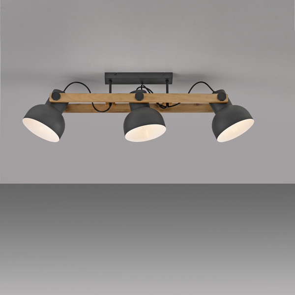 JUST LIGHT CUP 2.0 Deckenleuchte E27 max. 60W 3-fach schwarz 15745-18